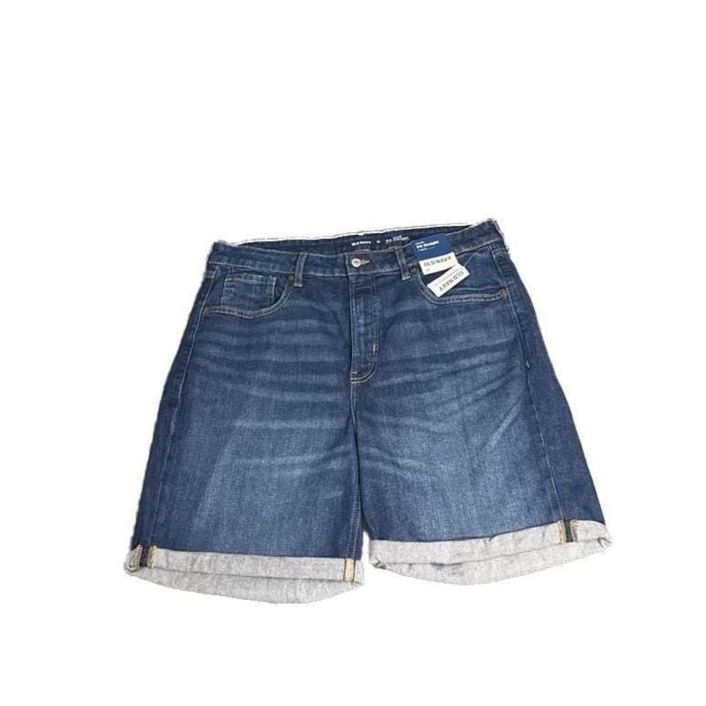 Old Navy Mid-Rise Straight Dark Wash Jean Shorts, Women's Size 16